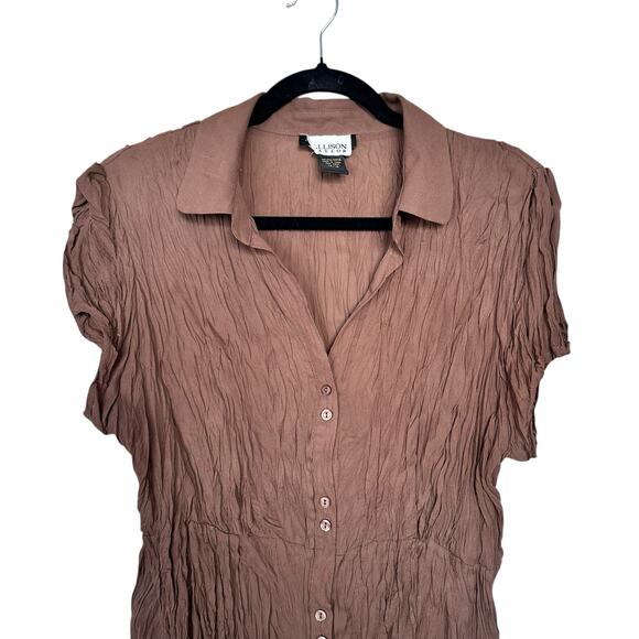 Allison Taylor Y2K 2000's Set of 2 Going Out Ruffle Tops Leopard Print Brown XL - Picture 10 of 15